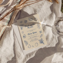 Uit de markt blauw handgetrokken Vrijgezellenfeest