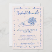 Uit de markt Bloemen Hand getrokken Vrijgezellenfe Kaart (Voorkant)