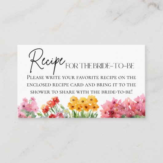 Uit de markt Bloemenwinkel Vrijgezellenfeest Recep Informatiekaartje (Voorkant)