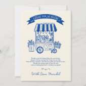 Uit de markt bloemrijke gekrabbel bruidsdouche bedankkaart (Voorkant)