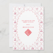 Uit de markt Coquette Bow Cherry Vrijgezellenfeest Kaart (Achterkant)