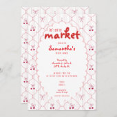 Uit de markt Coquette Bow Cherry Vrijgezellenfeest Kaart (Voorkant / Achterkant)