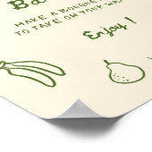 Uit de markt Groene Hand getrokken Bloem Bar Poster (Hoek)