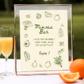 Uit de markt Groene Hand getrokken Mimosa Bar Poster