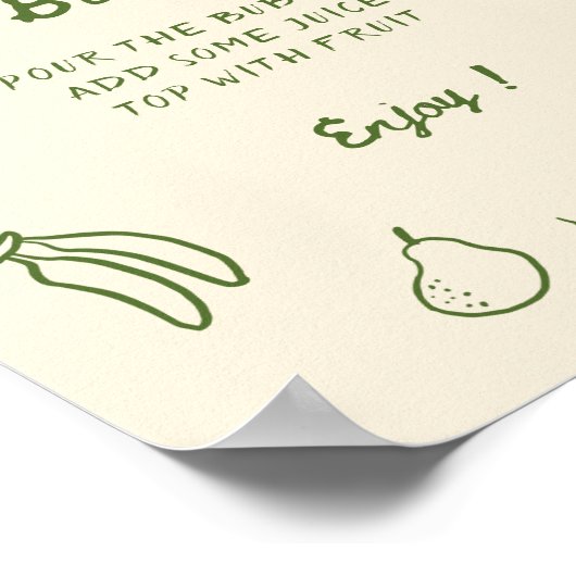 Uit de markt Groene Hand getrokken Mimosa Bar Poster (Hoek)