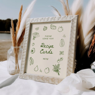 Uit de markt Groene Hand getrokken recept Poster