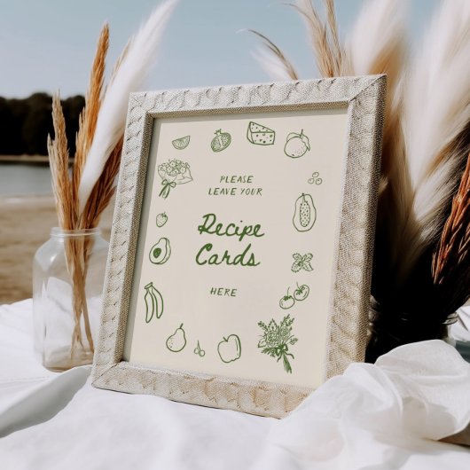 Uit de markt Groene Hand getrokken recept Poster