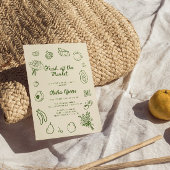 Uit de markt groene hand getrokken Vrijgezellenfee Kaart