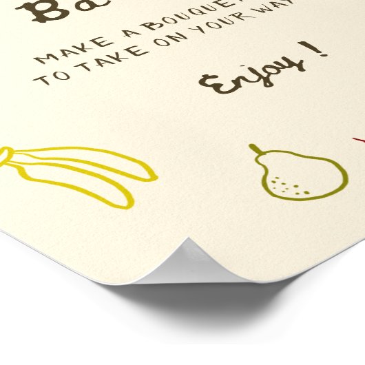 Uit de markt Hand getrokken Vrijgezellenfeest Bloe Poster (Hoek)