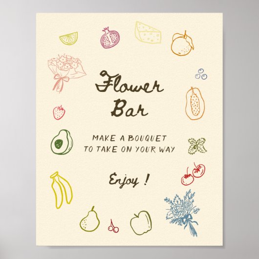 Uit de markt Hand getrokken Vrijgezellenfeest Bloe Poster (Voorkant)