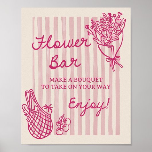 Uit de markt Hand getrokken Vrijgezellenfeest Bloe Poster (Voorkant)