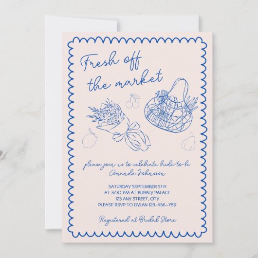 Uit de markt hand getrokken Vrijgezellenfeest Kaart (Voorkant)