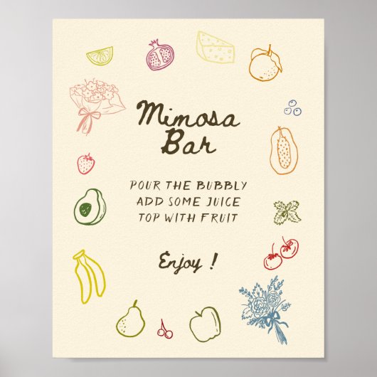 Uit de markt Hand getrokken Vrijgezellenfeest Mimo Poster (Voorkant)