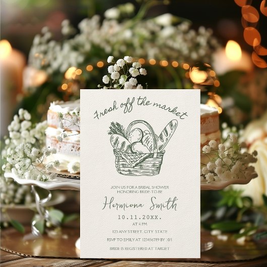 Uit de markt handgetekende groene Vrijgezellenfees Kaart