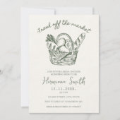 Uit de markt handgetekende groene Vrijgezellenfees Kaart (Voorkant)