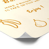 Uit de markt Sinaasappel Hand getrokken Bloemstaaf Poster (Hoek)