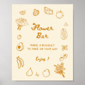 Uit de markt Sinaasappel Hand getrokken Bloemstaaf Poster (Voorkant)