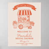 Uit de markt sinaasappel krabbels bruids welkom poster (Voorkant)