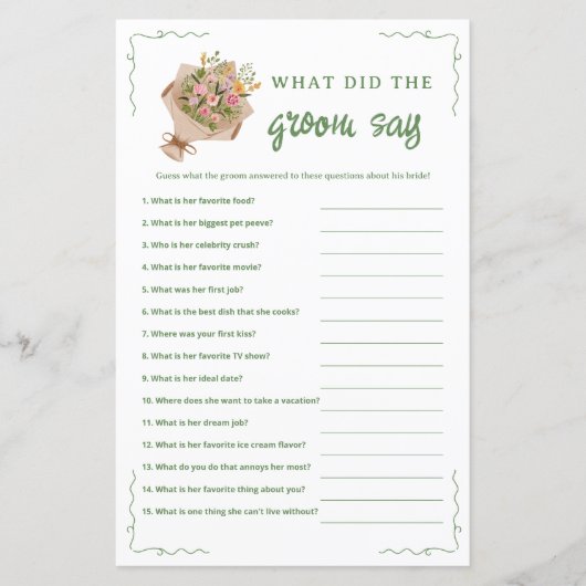 Uit de markt wat zei de bruidegom spel (Voorkant)