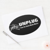 Uit de matrix Sociale media verwijderen Ovale Sticker (Envelop)