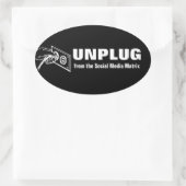 Uit de matrix Sociale media verwijderen Ovale Sticker (Tas)