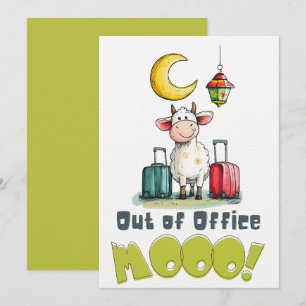 Uit de Office MOOO!   Grappige Eid Koe op Vakantie Kaart