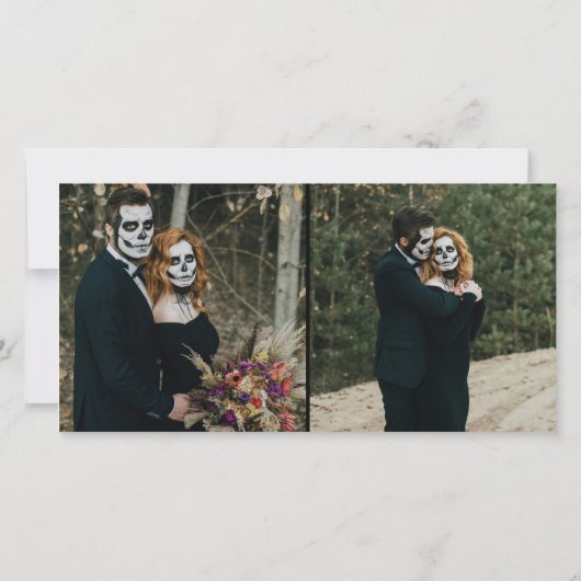 Uit de onderkant van onze harten donkere bruiloft bedankkaart (Achterkant)