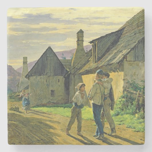 Uit de oorlog komen, 1859 stenen onderzetter (Voorkant)