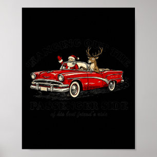 Uit de Penger Kant Hangend Grappige Kerstman Kerst Poster