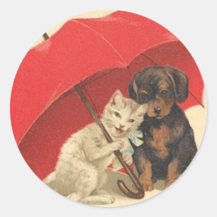 Uit de regen ronde sticker