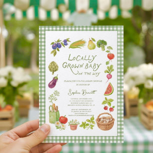 Uit de streekmarkt Baby Shower Uitnodiging