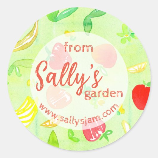 Uit de tuin van het productetiket ronde sticker (Voorkant)