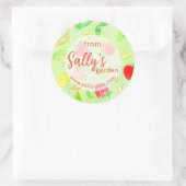 Uit de tuin van het productetiket ronde sticker (Tas)