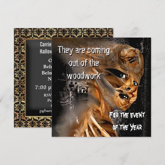 Uit de Uitnodiging van de Partij van de Halloween (Voorkant / Achterkant)