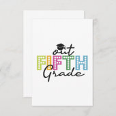 Uit de vijfde graad Afstuderen Senior Summer Vacki Bedankkaart (Voorkant / Achterkant)