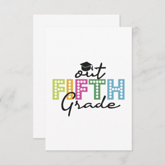 Uit de vijfde graad Afstuderen Senior Summer Vacki Bedankkaart (Voorkant / Achterkant)