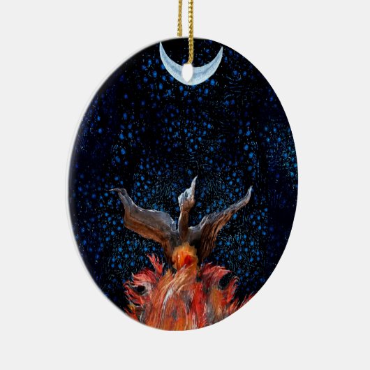 Uit de vlammen: Phoenix Rising Keramisch Ornament (Rechts)