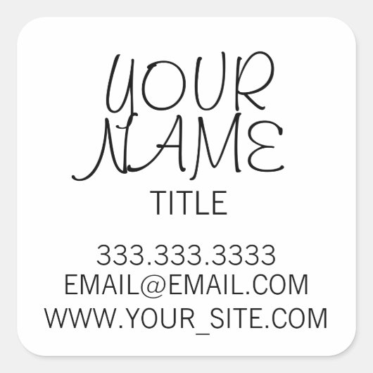 Uit de vrije hand Eenvoudig Vierkante Sticker (Voorkant)