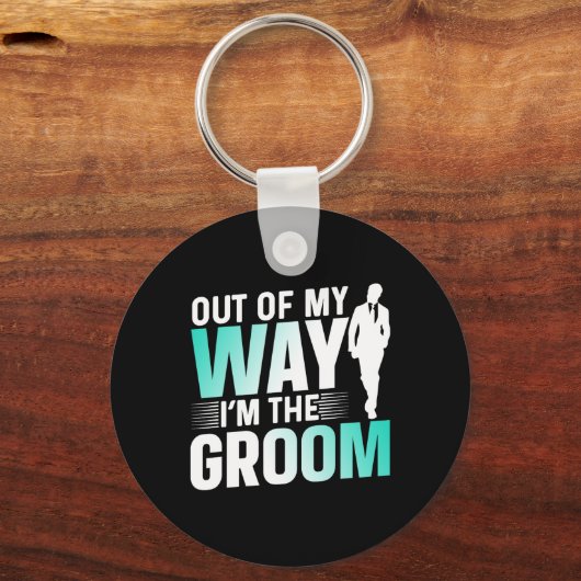 Uit de weg, ik ben de bruidegom vrijgezellenfeest  sleutelhanger (Voorkant)