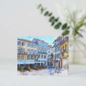 Uit de weg naar Cafe Viseu Portugal Briefkaart (Staand voorkant)
