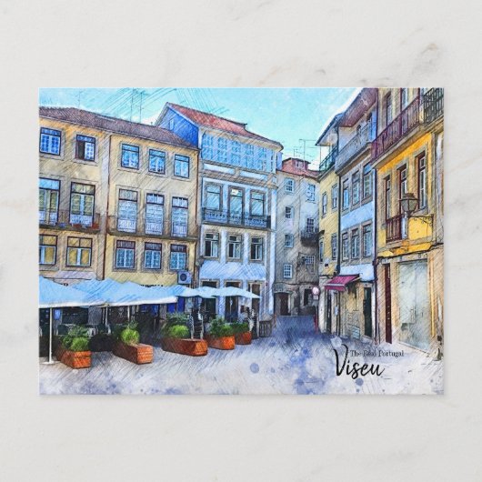 Uit de weg naar Cafe Viseu Portugal Briefkaart (Voorkant)