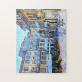 Uit de weg naar Cafe Viseu Portugal Briefkaart Legpuzzel (Verticaal)