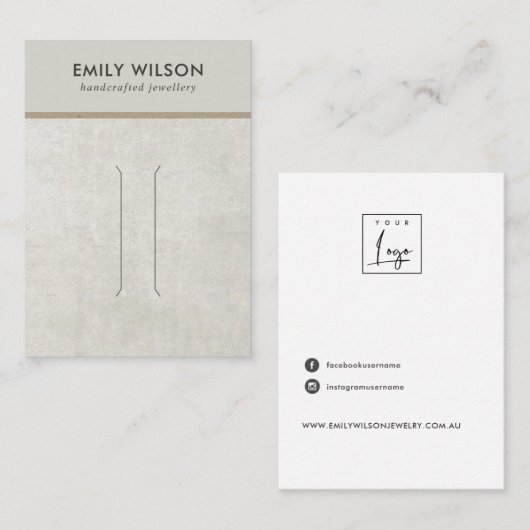 UIT DE WIT GRAY CONCRETE HAIR CLIP DISPLAY CARD VISITEKAARTJE (Voorkant / Achterkant)