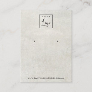 UIT DE WIT-GRAY CONCRETE STUD EARRING DISPLAY-KAAR VISITEKAARTJE