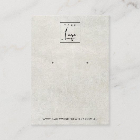 UIT DE WIT-GRAY CONCRETE STUD EARRING DISPLAY-KAAR VISITEKAARTJE (Voorkant)