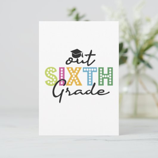 Uit de zesde graad Afstuderen Senior Summer Vackin Bedankkaart (Staand voorkant)