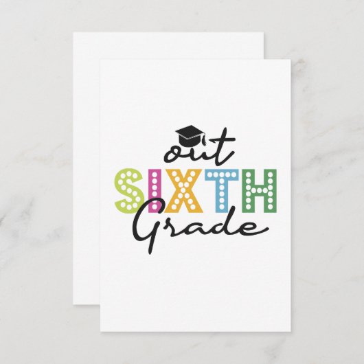 Uit de zesde graad Afstuderen Senior Summer Vackin Bedankkaart (Voorkant / Achterkant)