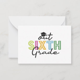 Uit de zesde graad Afstuderen Senior Summer Vackin Notitiekaartje