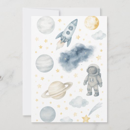 Uit deze kosmische wereld | Ruimtefeest - Verjaard Kaart (Achterkant)