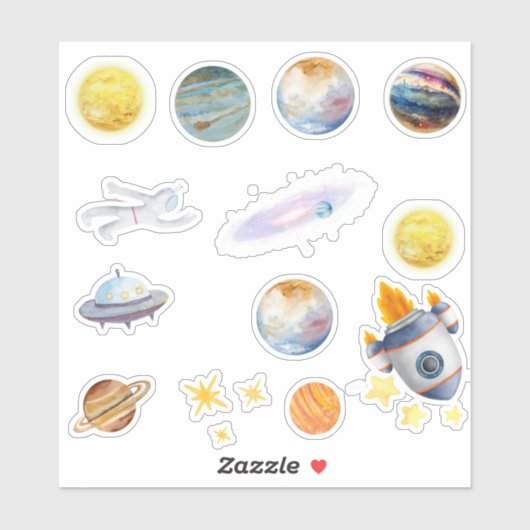 Uit deze sticker voor ruimteavontuur ter wereld (Vel)